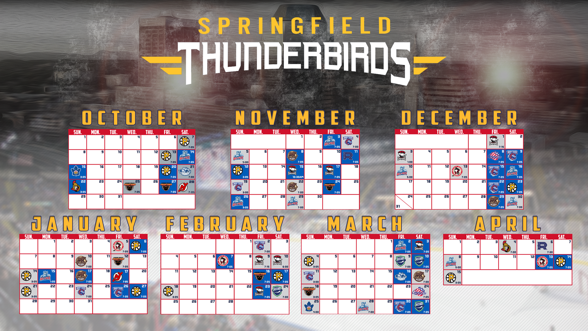 Thunderbirds Reveal 201718 Regular Season Schedule Springfield